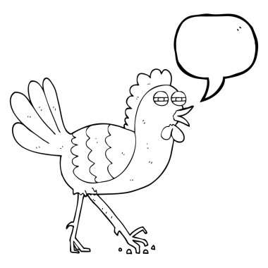 konuşma kabarcık karikatür tavuk