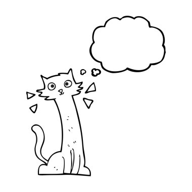 düşünce kabarcık karikatür kedi