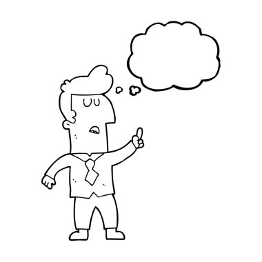 düşünce kabarcık karikatür işadamı