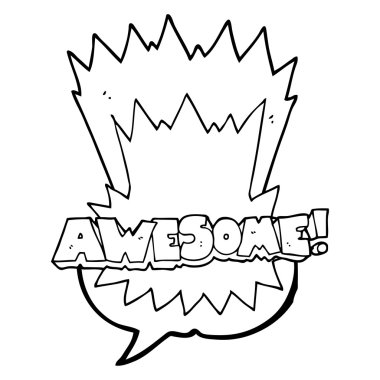 Harika konuşma kabarcık karikatür Not