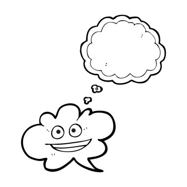 kabarcık karikatür bulut kabarcık yüzle düşündüm düşündüm