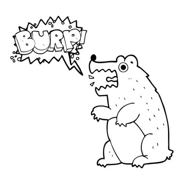 konuşma kabarcık karikatür ayı geğirme