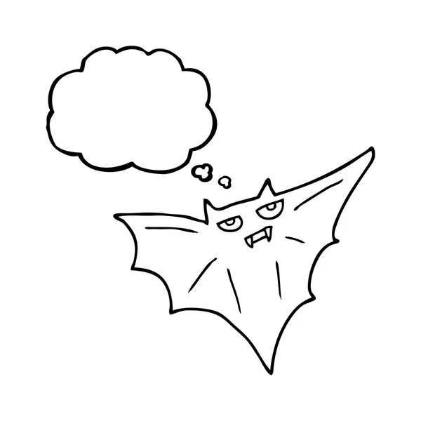 Pensiero bolla cartone animato halloween pipistrello — Vettoriale Stock