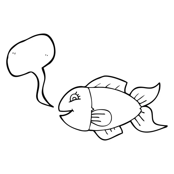 Tal bubbla tecknade fisk — Stock vektor