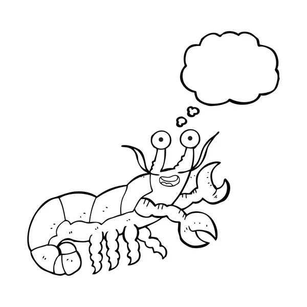 Pensamento bolha banda desenhada lagosta — Vetor de Stock