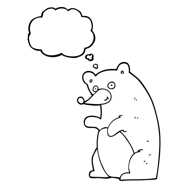 Gondolat buborék rajzfilm medve — Stock Vector