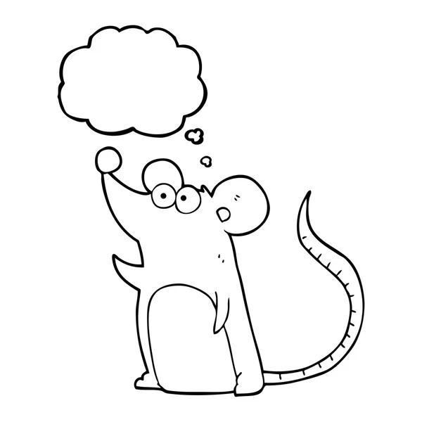 Pensée bulle dessin animé souris — Image vectorielle