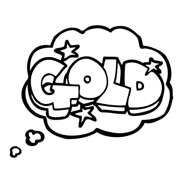 Dacht dat bubble cartoon woord goud — Stockvector