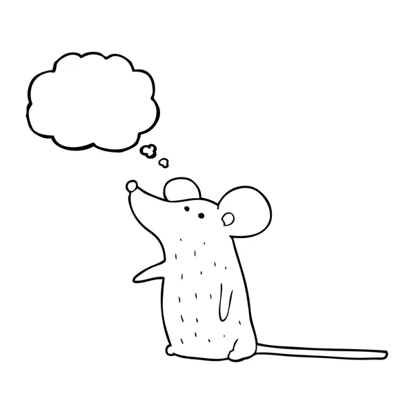 Thought bubble cartoon mouse — Stock Vector