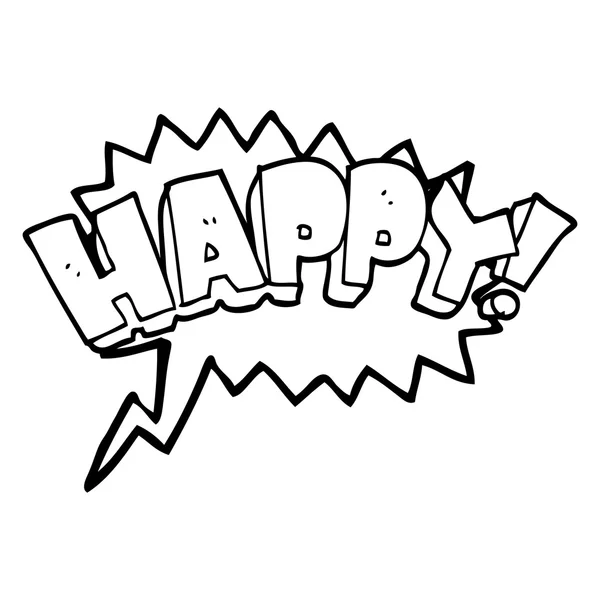 Speech bubble cartoon happy text symbol — Stock Vector