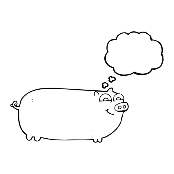 Kabarcık karikatür domuz sanıyordum — Stok Vektör