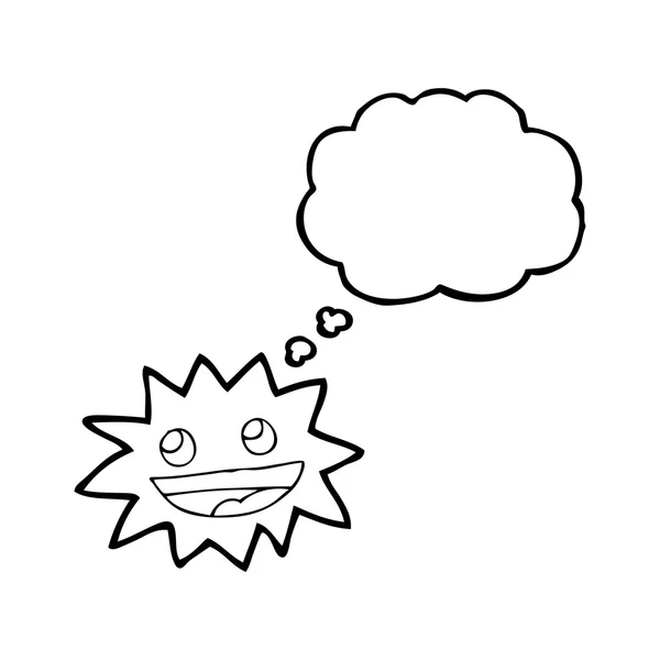 Gondolat buborék rajzfilm csillag arc — Stock Vector