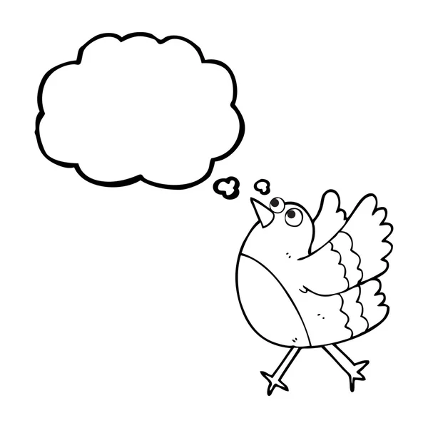 Trodde bubble cartoon happy bird — Stock vektor