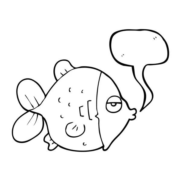 音声バブル漫画面白い魚 — ストックベクタ