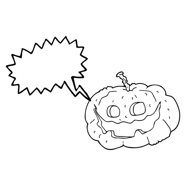 Tekstballon cartoon halloween pompoen — Stockvector