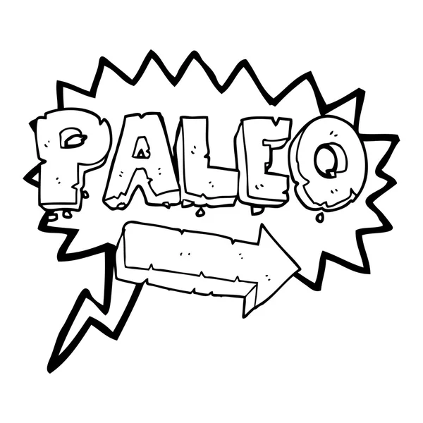 Discorso bolla fumetto paleo dieta freccia puntando — Vettoriale Stock