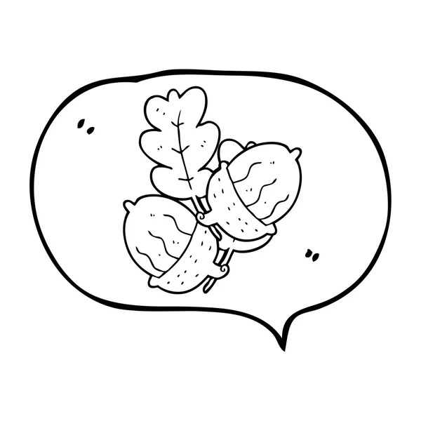 Discours bulle dessin animé glands — Image vectorielle