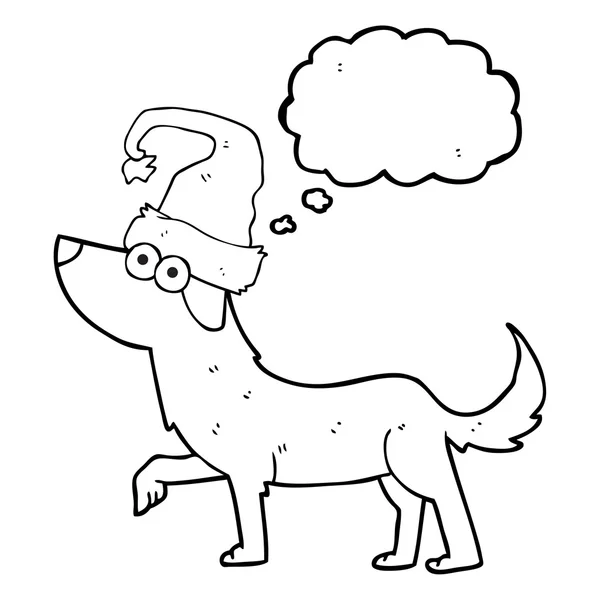 Gedachte zeepbel cartoon hond — Stockvector