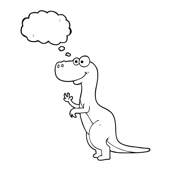 Thought bubble cartoon dinosaur — Stock Vector