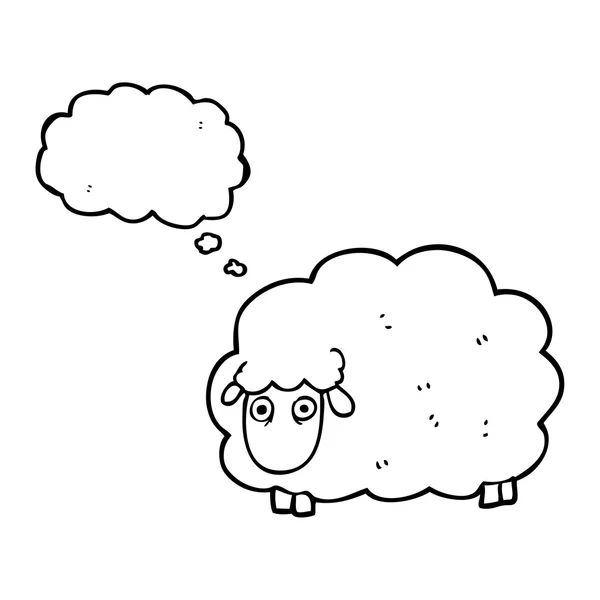 Pensée bulle dessin animé pétant moutons — Image vectorielle