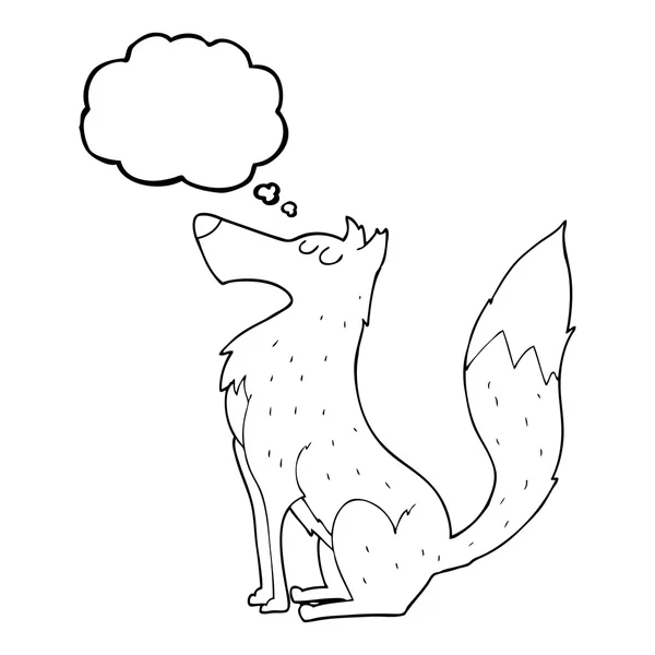 Myšlenka bubliny cartoon Vlk — Stockový vektor