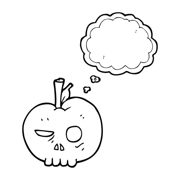 Pensamiento burbuja dibujos animados veneno manzana — Archivo Imágenes Vectoriales