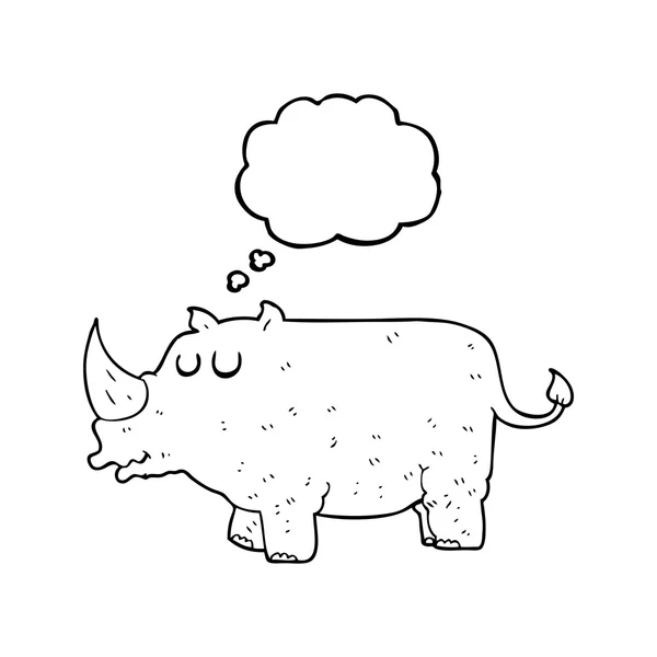 Trodde bubble cartoon rhino — Stock vektor