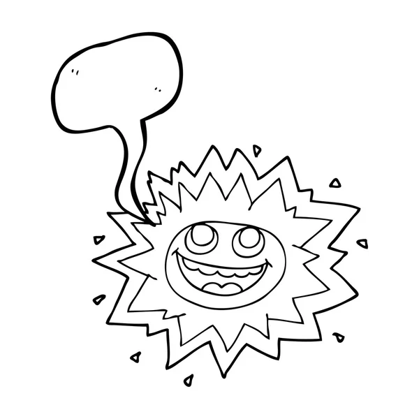 Fala feliz bolha do sol dos desenhos animados — Vetor de Stock
