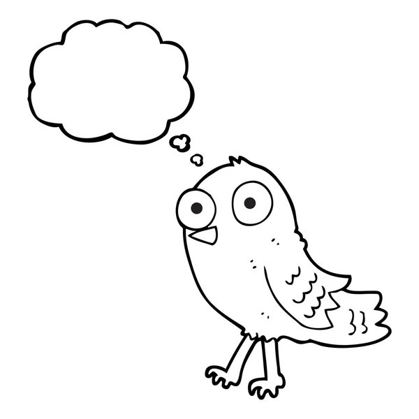 Pensée bulle dessin animé oiseau — Image vectorielle