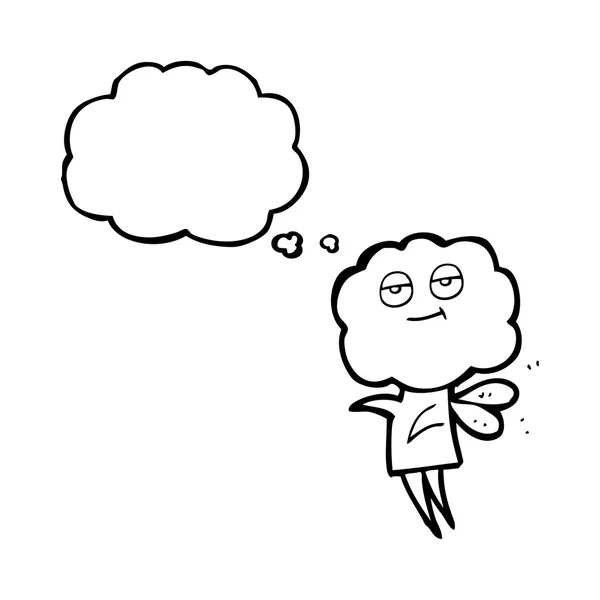 Gondolta buborék rajzfilm aranyos felhő fej imp — Stock Vector