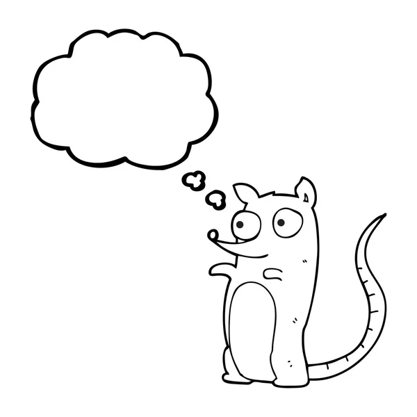 Pensamento bolha desenho animado mouse — Vetor de Stock