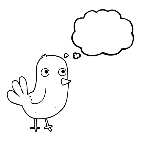 Thought bubble cartoon bird — Stock Vector