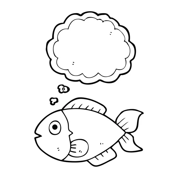 Pensée bulle dessin animé poisson — Image vectorielle