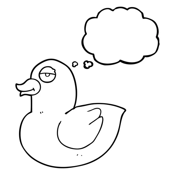 Pensamiento burbuja dibujos animados pato — Vector de stock