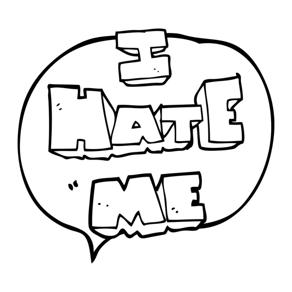 I hate me speech bubble cartoon symbol — Stock Vector