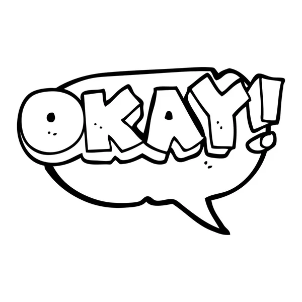 Fala bolha desenho animado ok símbolo — Vetor de Stock