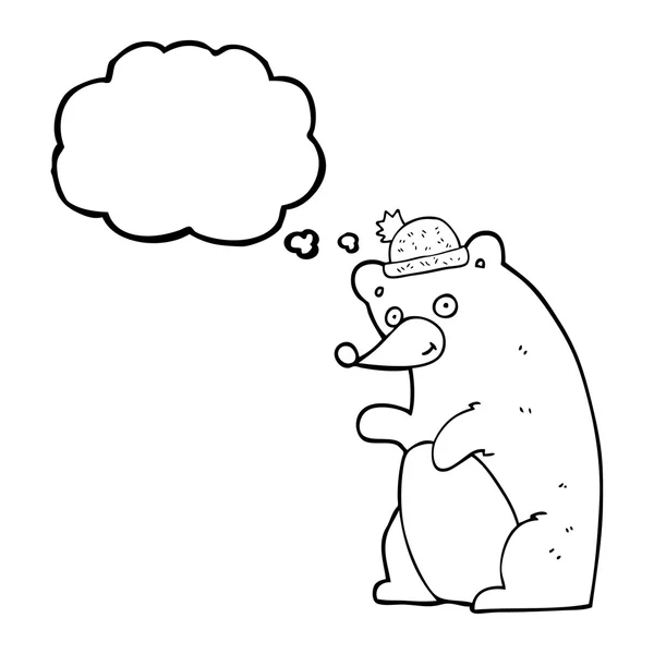 Gedankenblase Cartoon Bear — Stockvektor