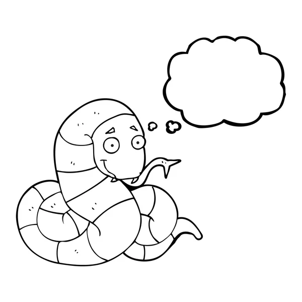Thought bubble cartoon snake — Stock Vector
