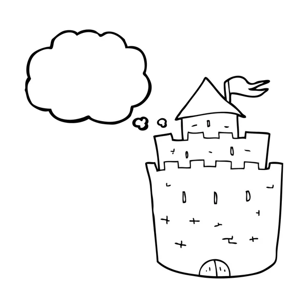 Myśl bańki kreskówka zamek — Wektor stockowy