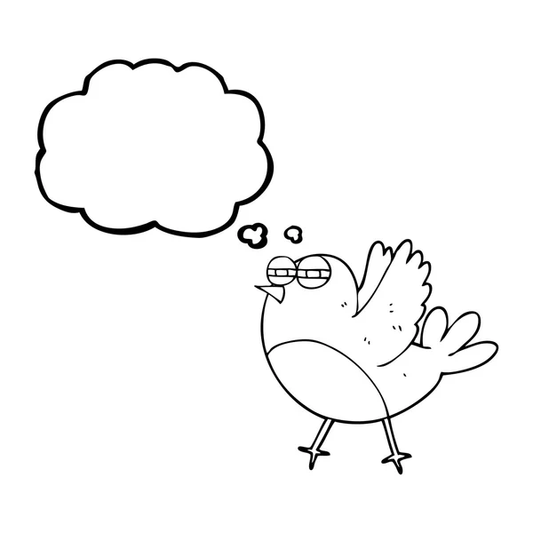 Σκέψη φούσκα πουλί κινουμένων σχεδίων — Διανυσματικό Αρχείο