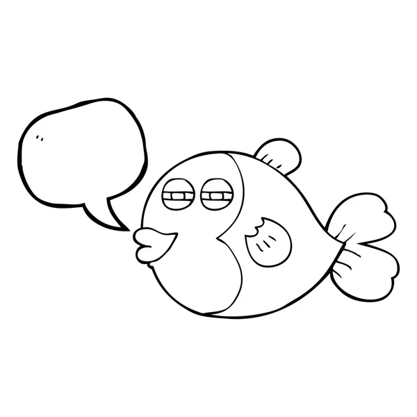 演讲泡沫卡通鱼 — 图库矢量图片