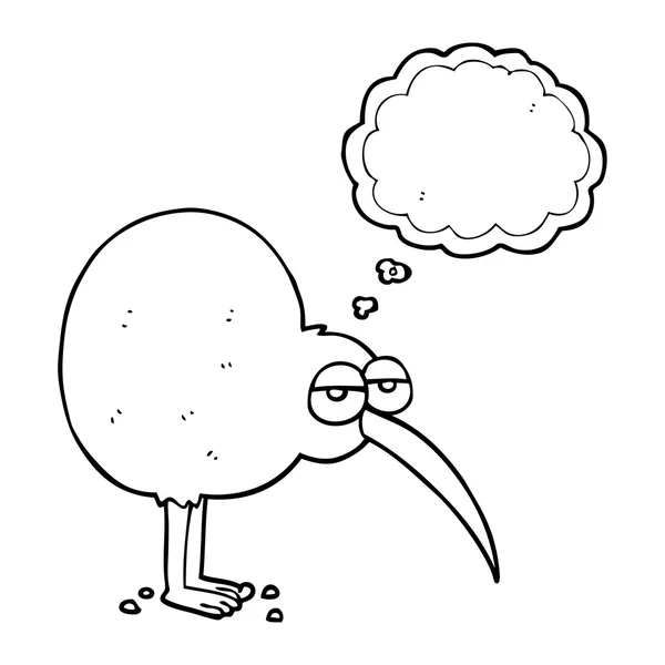 Thought bubble cartoon kiwi — Stock Vector