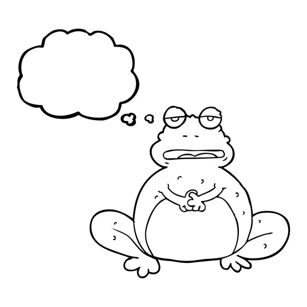 思考バブル漫画カエル — ストックベクタ