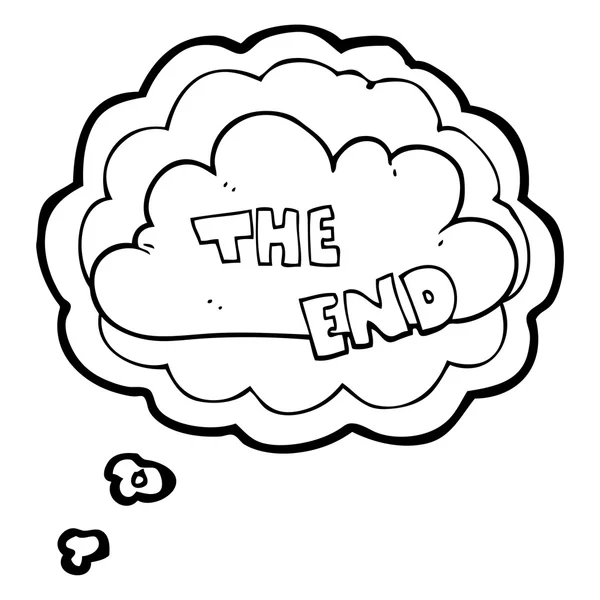 Pensée bulle dessin animé The End symbole — Image vectorielle