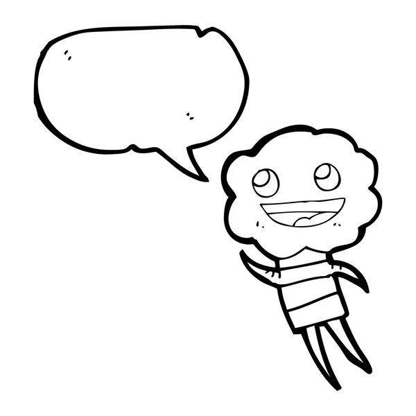 演讲泡沫卡通可爱云头生物 — 图库矢量图片
