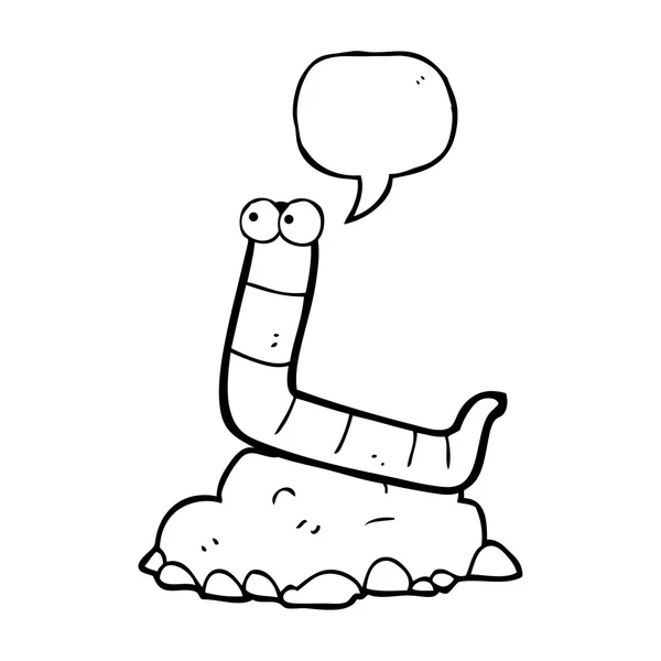 Toespraak bubble cartoon worm — Stockvector