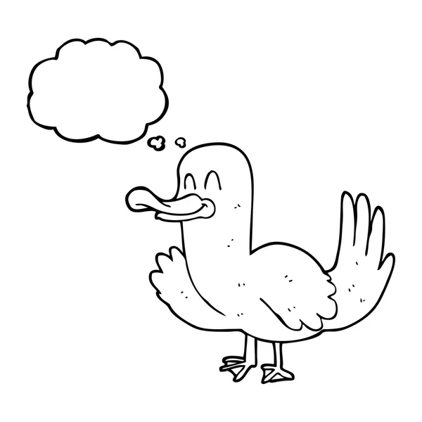 Pensée bulle dessin animé canard — Image vectorielle