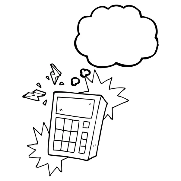Calculadora de dibujos animados burbuja pensamiento — Vector de stock