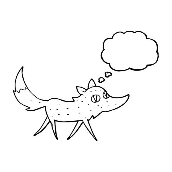 Pensée bulle dessin animé petit loup — Image vectorielle