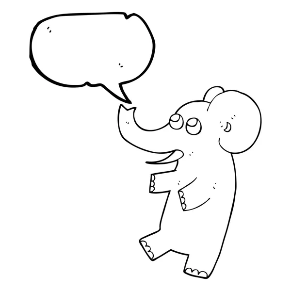 Tekstballon cartoon schattig olifant — Stockvector